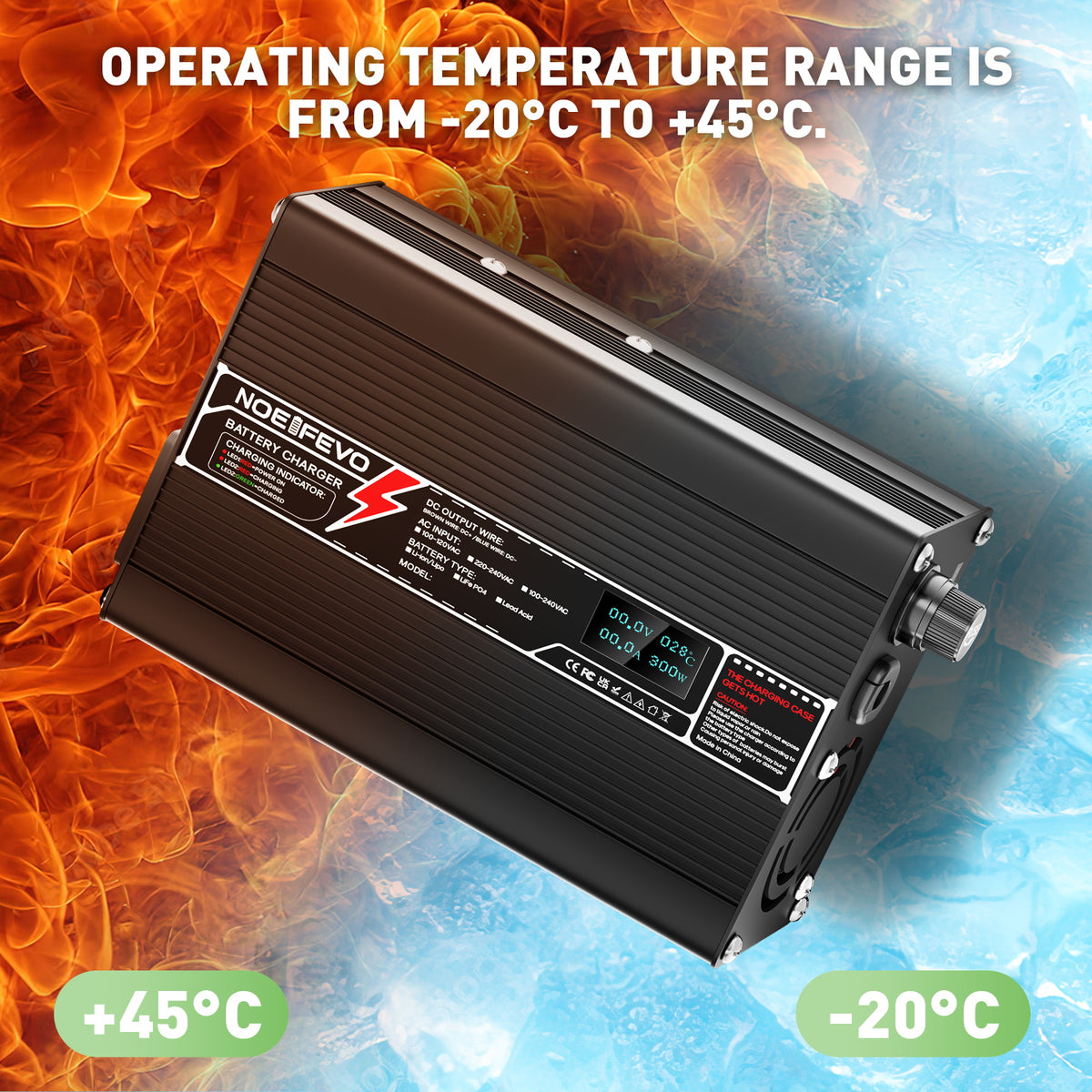 33.6V 15A Lithium Ion Battery Charger - For 8S 29.6V Li-ion Batteries With Auto Stop