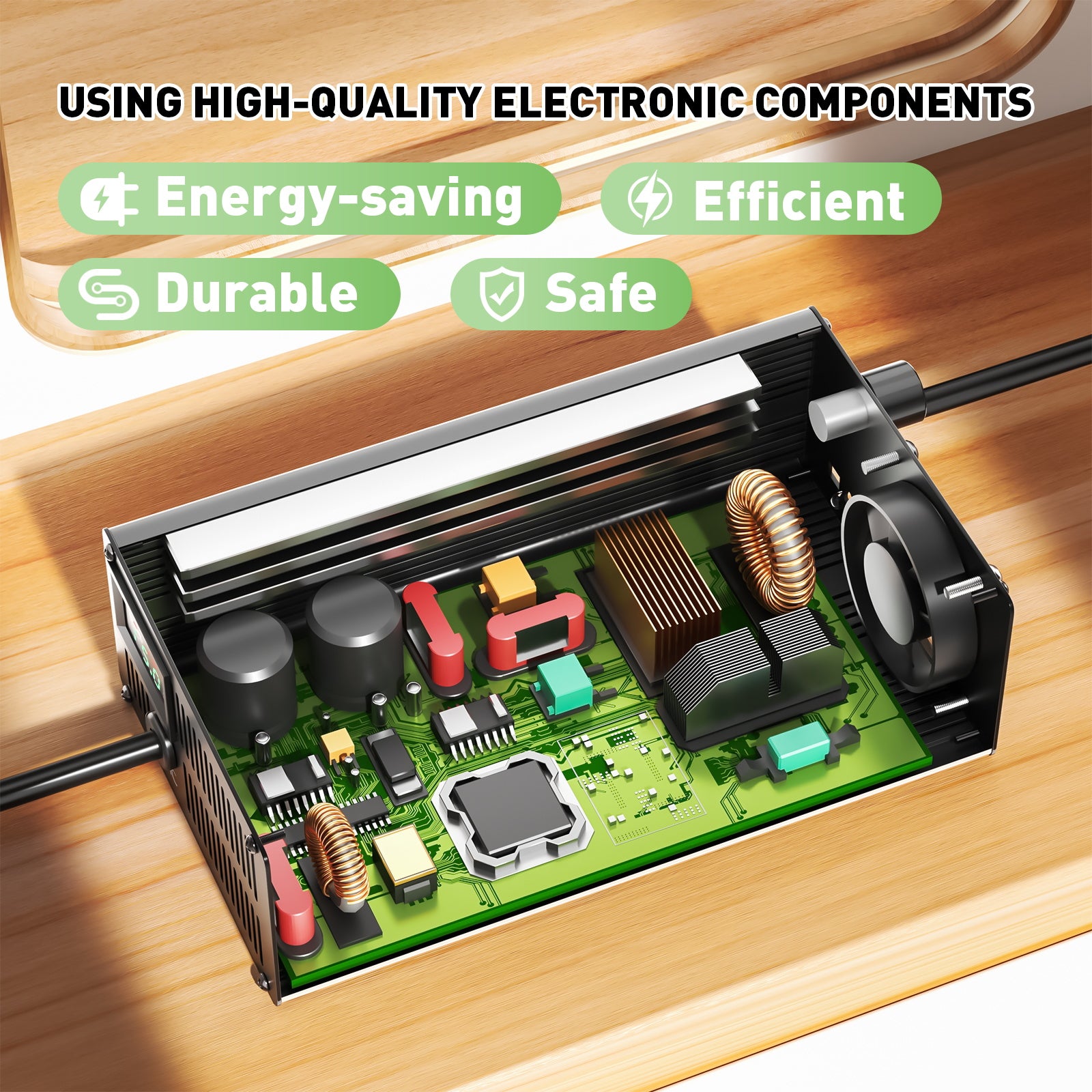 NOEIFEVO 60V 1A-15A Current Adjustable Battery Charger for Lead Acid Batteries, AGM, Gel, Golf Cart Battery Charger, LED Display